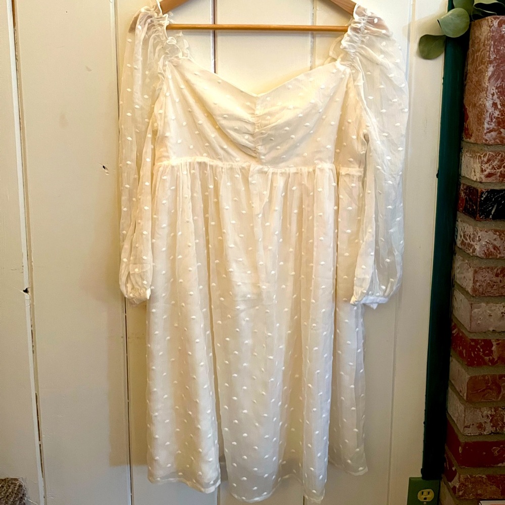 ModCloth White Polkadot Dress